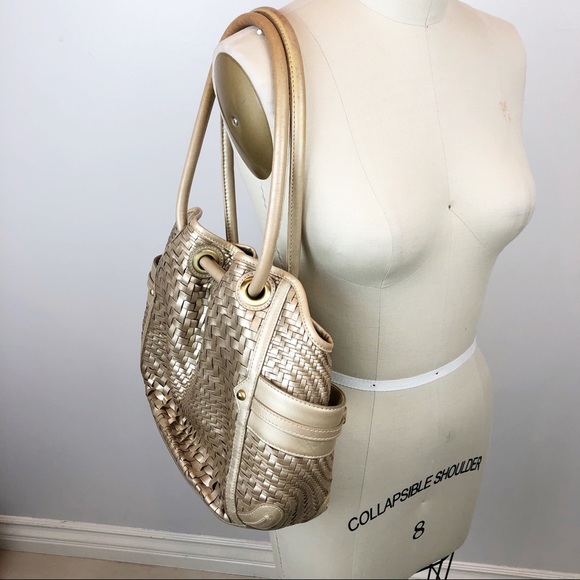 Cole Haan Handbag Genevieve Denney Woven Metallic - Picture 4 of 12
